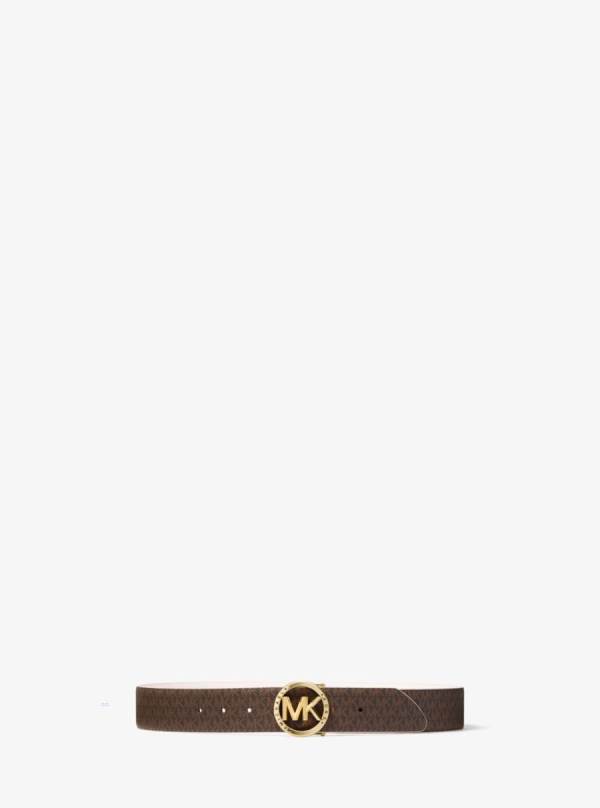 Damske Opasky Michael Kors Reversible Logo and Leather Ruzove - Doplnky Michael Kors Slevy | PBIGT-7925
